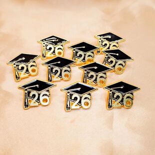 10pcs Graduation Cap Enamel Pin College Style Zinc Alloy Bro