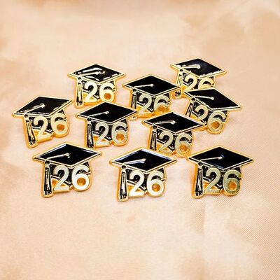 10pcs Graduation Cap Enamel Pin College Style Zinc Alloy Bro