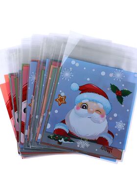 100Pcs Christmas Candy Cookie Gift Bags Plastic