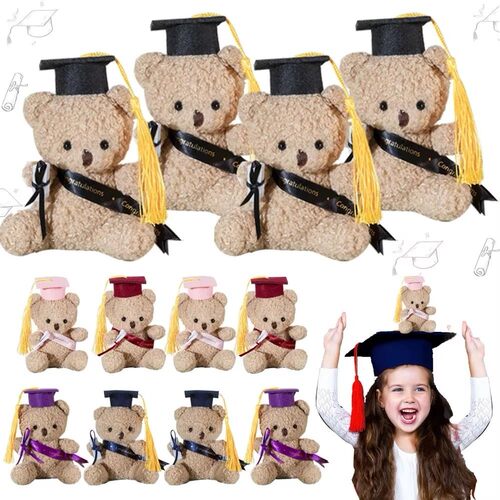 5Pcs Mini Cute Graduation Teddy Bear Doll, with Cap and Gown