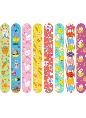 10Pcs Coloful Bunny Rabbit Slap Bracelets Gifts Spring Easte