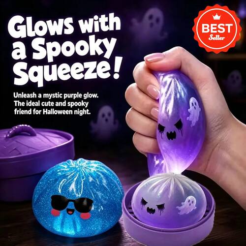 Glitter Halloween Ghost Dumplings Squishy Soft Slow Rebound