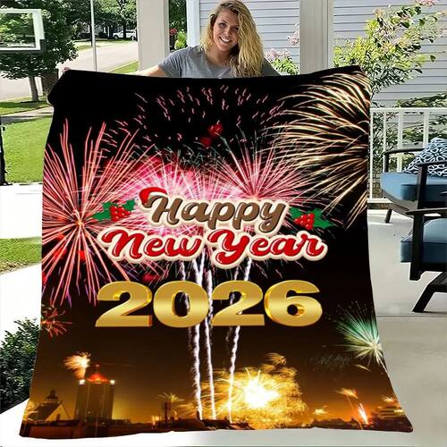 Happy New Year 2026 Fireworks Cityscape T-Shirt - Festive Gr