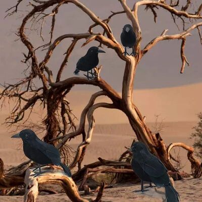 1pcs Simulated Black Feather Crow Halloween Decorations For