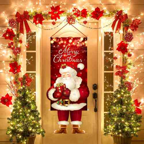 Merry Christmas Hanging Flag Christmas Decorations For Home