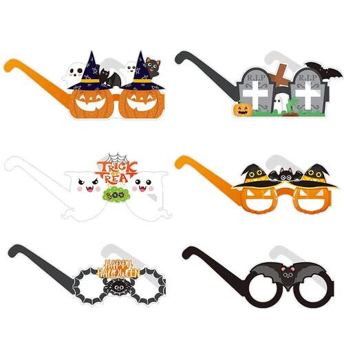 6PCS Halloween Party Glasses Funny  Bat Pumpkin Eye Glasses