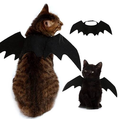 Halloween Cute Pet Clothes Black Bat Wings Harness Costume f