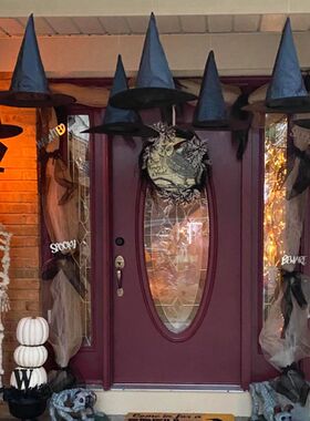 3/5pcs Halloween Black Witch Hat Yard outdoor garden Hanging