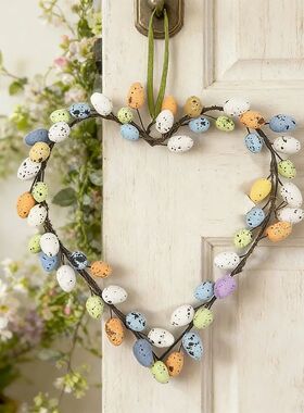 Easter Egg Wreath Decoration Spring Cute Garland Colorful Eg