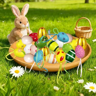 Easter Foam Eggs Colorful DIY Crafts Happy Easter Party Deco