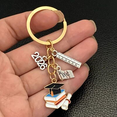 2026 Graduation Gown Cap KeyChain Ring Student Women Jewelry