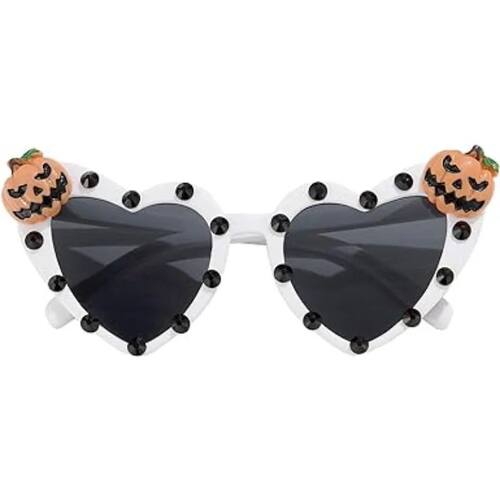 Unique Heart Shaped Halloween Sunglasses Skull Pumpkin Bat R
