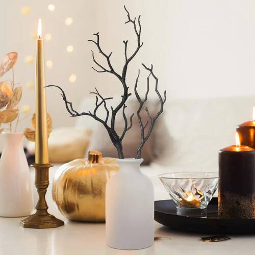 2pcs Halloween Artificial Branches，Black Coral Branch Vase
