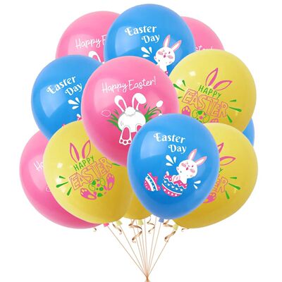 20Pcs Cartoon Bunny Rabbit Egg 12inch Latex Balloons Toy for