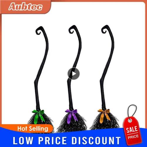 Multicolour Halloween Broom Wacky Witch Brooms With Colorful