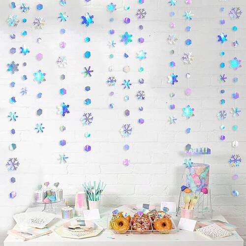 4M Christmas Hanging Snowflakes Decorations 3D Iridescent Pa