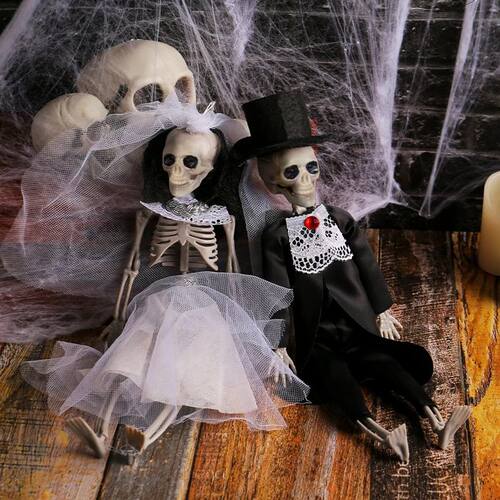 Halloween Skeleton Hanging Ornaments Bride And Groom Skull B
