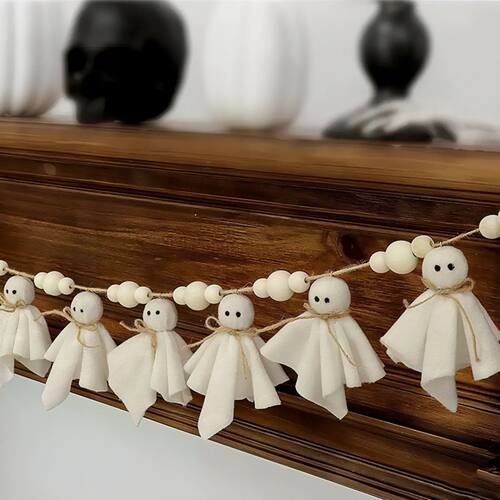 Halloween Theme Cute Ghost Hanging Props Small Flying Ghost