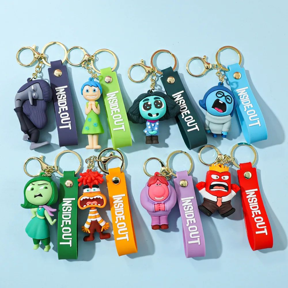 Anime Figure Keychain Inside Out Silicone Cartoon Cute Keyri