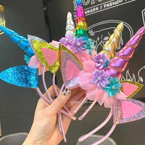 Unicorn Hair Band Girl Halloween Party Performance Hat Headw