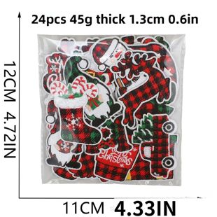 Snowflake Truck Patches Christmas Theme Embroidery Cloth Bag