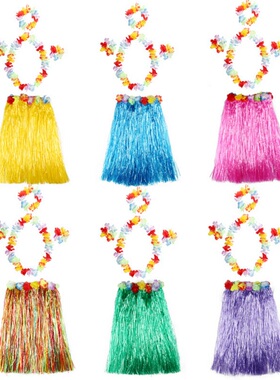 Plastic Fibers Women Grass Skirts Hula Skirt Hawaiian