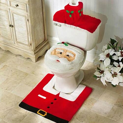 New Cute Christmas Toilet Seat Covers Creative Santa Claus B