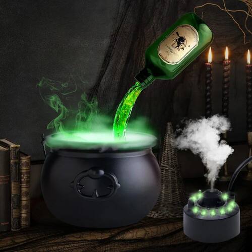 26CM Halloween Black Witch Cauldron Magic Float Bottle and D
