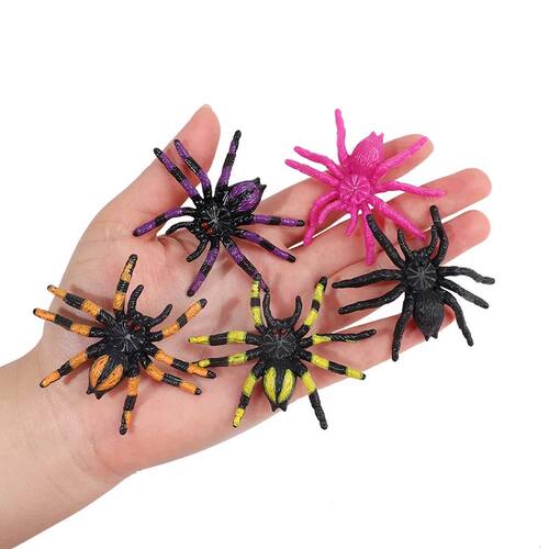 5Pcs Realistic Plastic Spiders Halloween Party Decoration fo