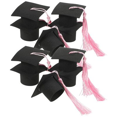 10Pcs Pink Bachelor Hat Decoration Graduation Cap Cake namen