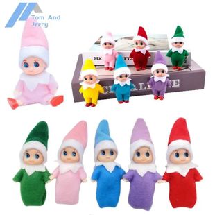 Mini Christmas Bookshelf Baby Elf Dolls PVC Felt Doll Toys M
