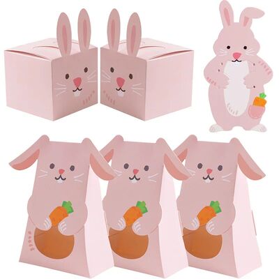 Pink Bunny Candy Box Easter Party Gift Box Cute Bunny Candy