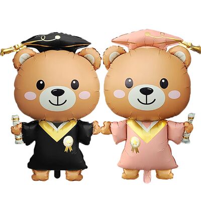1pcs Cute INS Graduation Bear Aluminum Film Balloon, Graduat