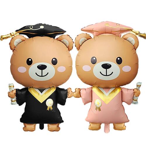 1pcs Cute INS Graduation Bear Aluminum Film Balloon, Graduat