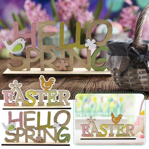 Easter Decorations 2024 Wooden Easter Bunny Cute Style Home