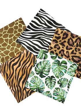 20Pcs Jungle Animals Paper Napk Tropical Palm Leaves Napk To
