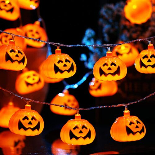 Halloween Pumpkin String Lights Portable DIY Hanging Horror