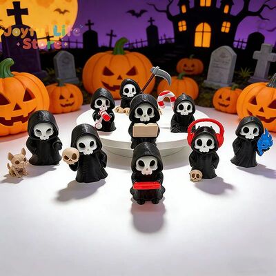 Hot Gothic Grim Reaper Figurines, Cute Skeleton Desk Decor,