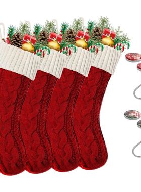 18 Inches Large Cable Knitted Christmas Stockings for Family