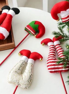 1pc  Christmas Elf Hat and Feet Ornament Hanger for  Suitabl