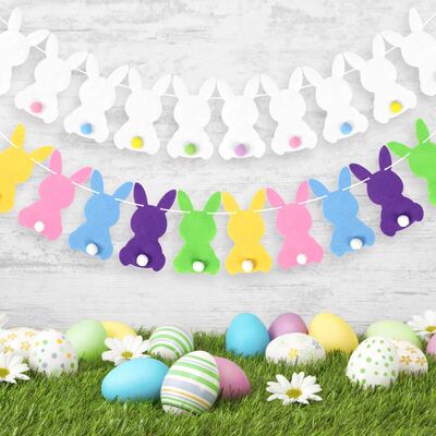 2.5m/3m Happy Easter Bunny Banners Rabbit Burlap Garland Bun