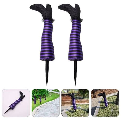2PCS Halloween Decoration Evil Witch Legs Upside Down Wicked