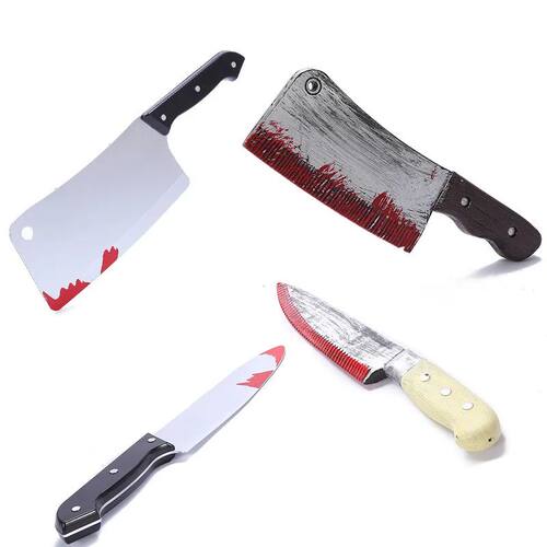 Halloween Simulation Knife Plastic Horror Bloody Sharp Knife