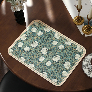 中古风现代PU皮革餐桌垫家用防水防油免洗耐高温高级感复古西餐垫