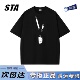 男女夏季 STA旗舰店美式 潮牌小众设计短袖 复古高街重磅纯棉情侣t恤