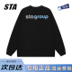 STA旗舰店美式 潮牌重磅纯棉黑色长袖 男女宽松休闲百搭情侣卫衣