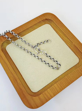 纯银素色65CM4.0M3.0MS扣原创设计秋冬毛衣珍珠项链女款复古民族