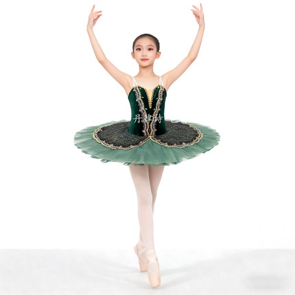 【丹律诗】简易款墨绿色艾斯米拉达芭蕾裙儿童比赛服芭蕾舞tutu裙