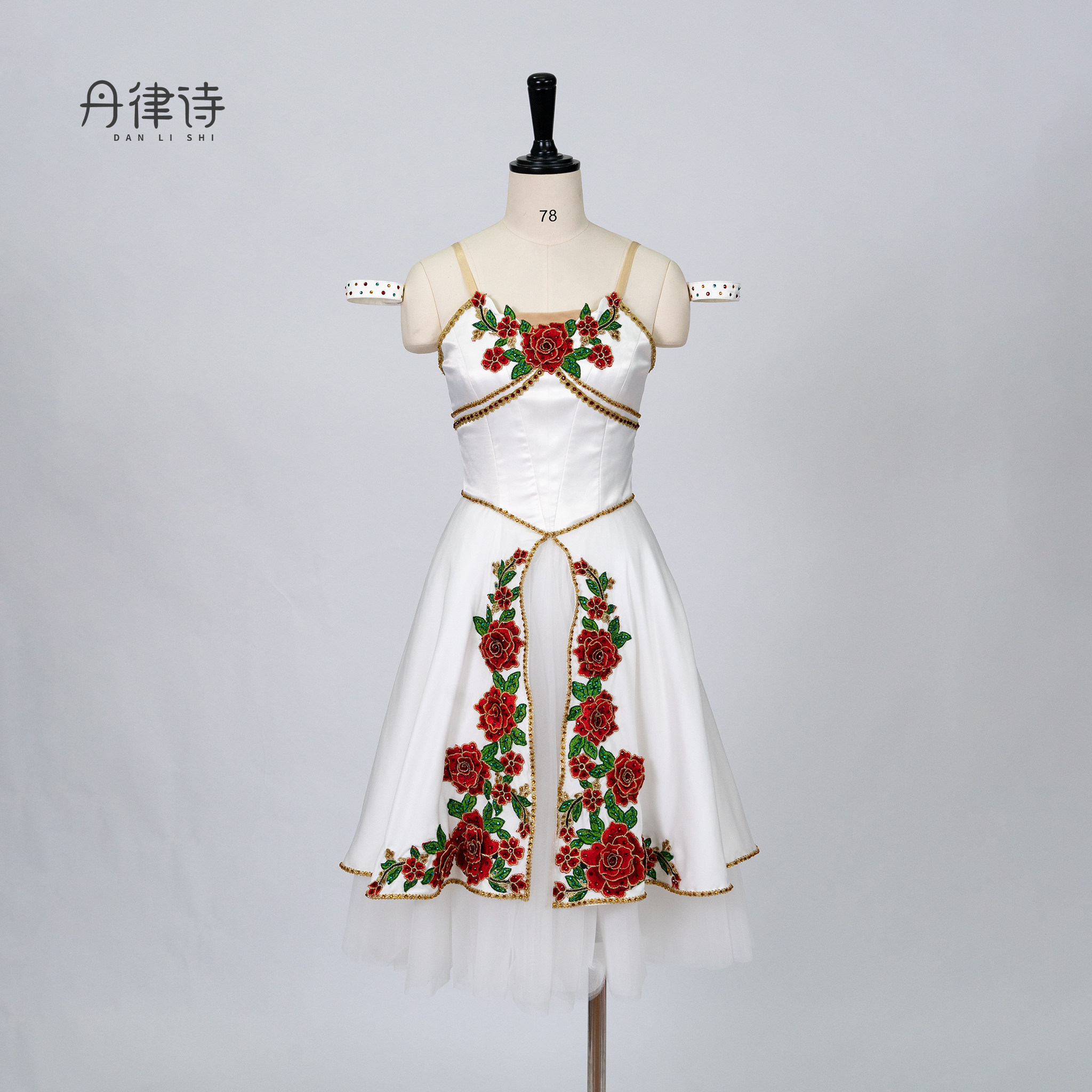 【丹律诗】花神的苏醒变奏芭蕾舞裙白色刺绣长纱裙比赛演出服定制
