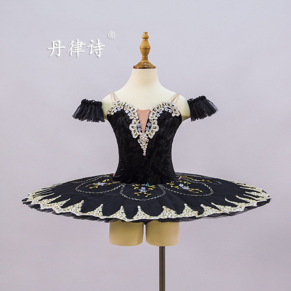 新款黑色儿童成人芭蕾舞tutu裙黑天鹅独舞变奏桃李杯比赛演出服